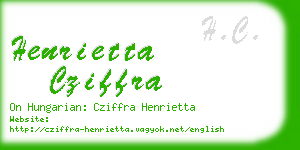 henrietta cziffra business card